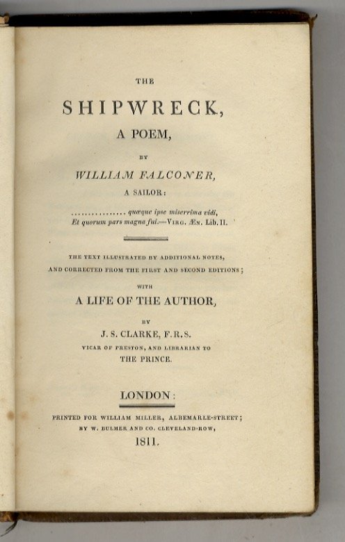The Shipwreck. A Poem by William Falconer, a Sailor. The …