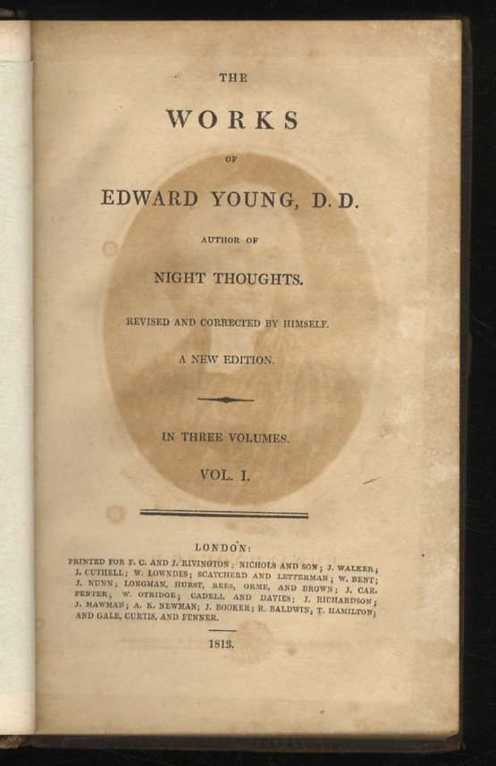 The works of Edward Young, D.D., author of Night Thoughts. …