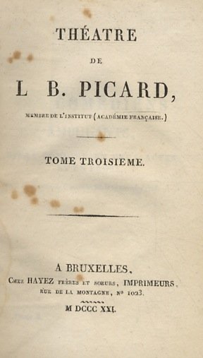 Théatre de L.B. Picard. Tome troisième. | Immagine principale