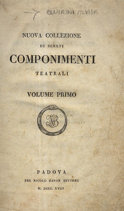 Timoete. Tragedia originale italiana del Conte Alvise Quirini Veneziano.