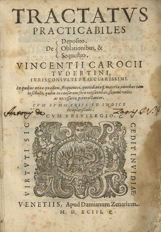 Tractatus practicabiles de Deposito, Oblationibus, & Sequestro. In quibus novae …