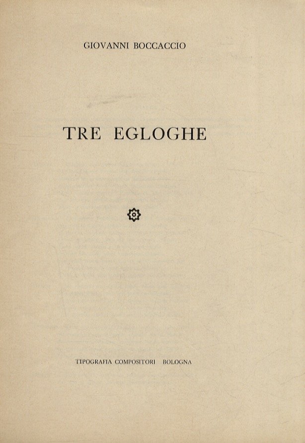 Tre egloghe.