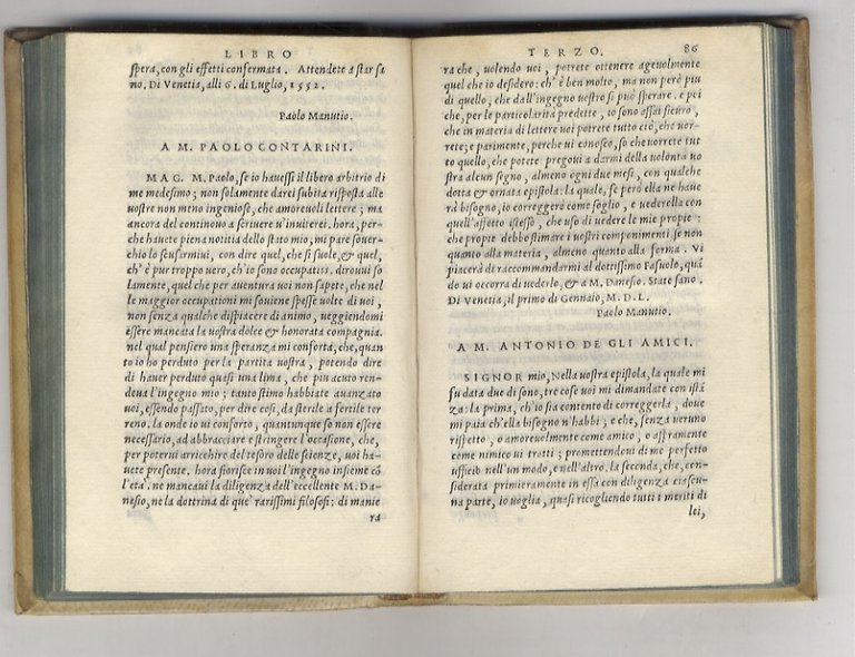 Tre libri di lettere volgari di Paolo Manutio.