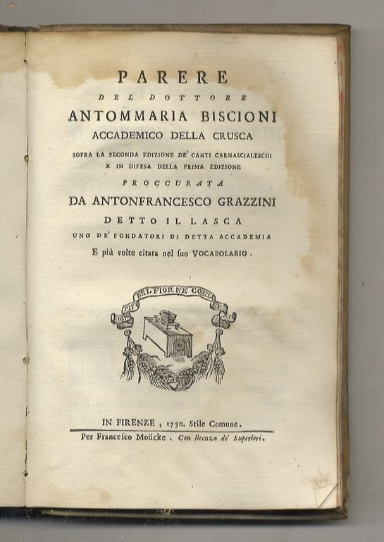 Tutti i trionfi, carri, mascherate o canti carnascialeschi andati per …