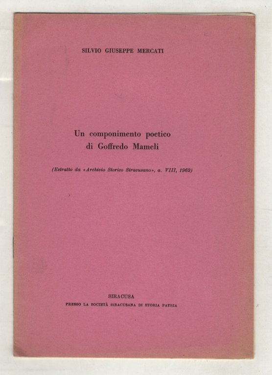 Un componimento poetivo di Goffredo Mameli. (Estratto da "Archivio Storico … | Immagine Gallery 2