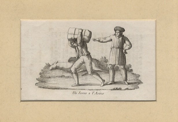 Un servo e l'Asino. (Scena in cui un giovane servo …