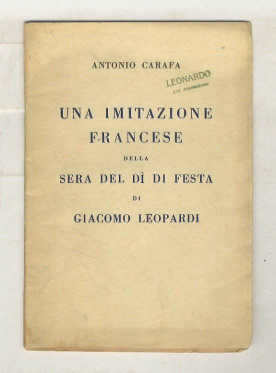 Una imitazione francese della Sera del dì di festa di …