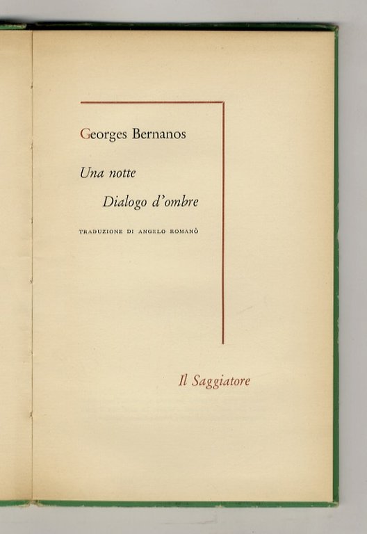 Una notte. Dialogo d'ombre. Traduzione di Angelo Romanò. | Immagine Gallery 2