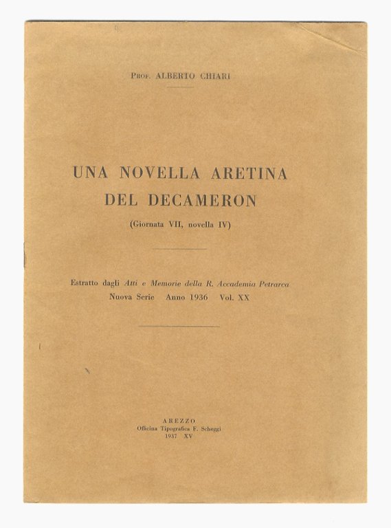Una novella aretina del Decameron (Giornata VII, novella IV).