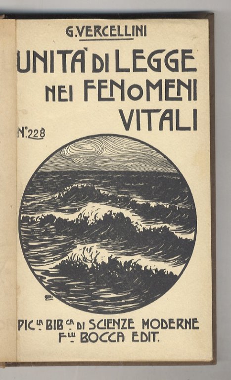 Unità di legge nei fenomeni vitali.