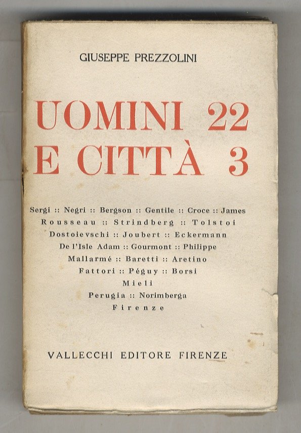 Uomini 22 e città 3. Sergi, Negri, Bergson, Gentile, Croce, … | Immagine principale