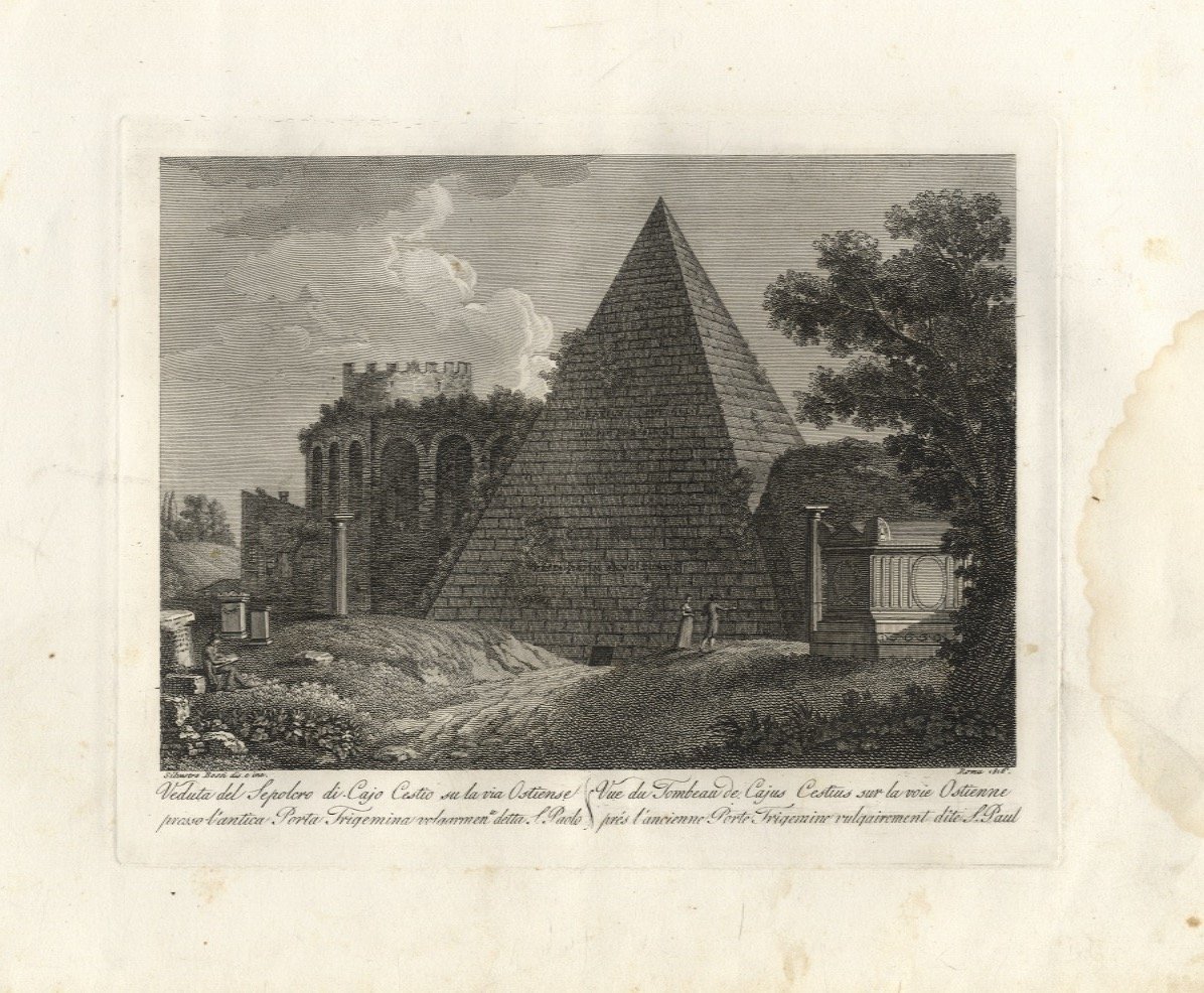 Veduta del Sepolcro di Cajo Cestio sulla via Ostiense [.].