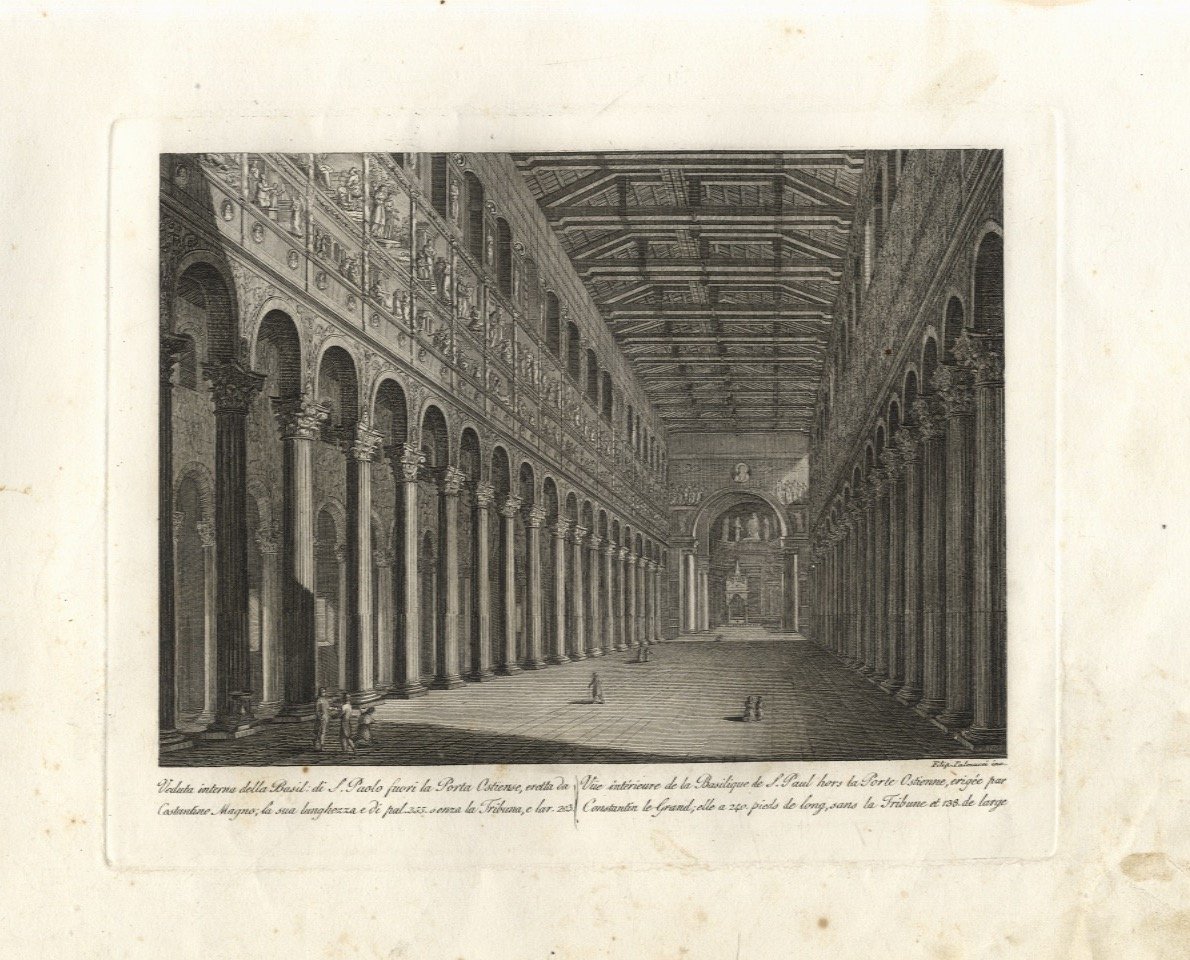 Veduta interna della basil. di S. Paolo fuori la Porta …