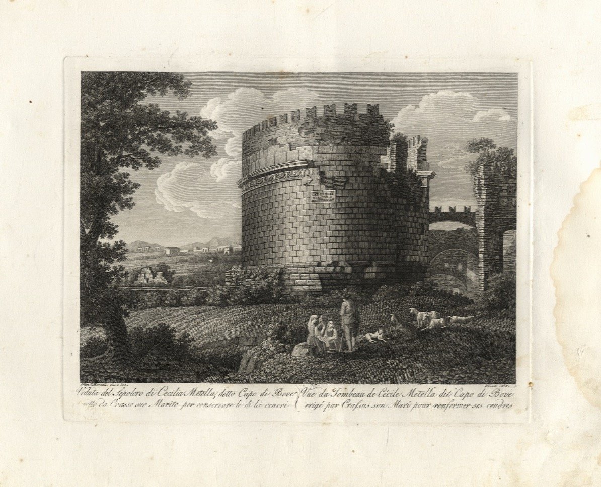 Veduta sepolcro di Cecilia Metella, detto Capo di Bove [.].