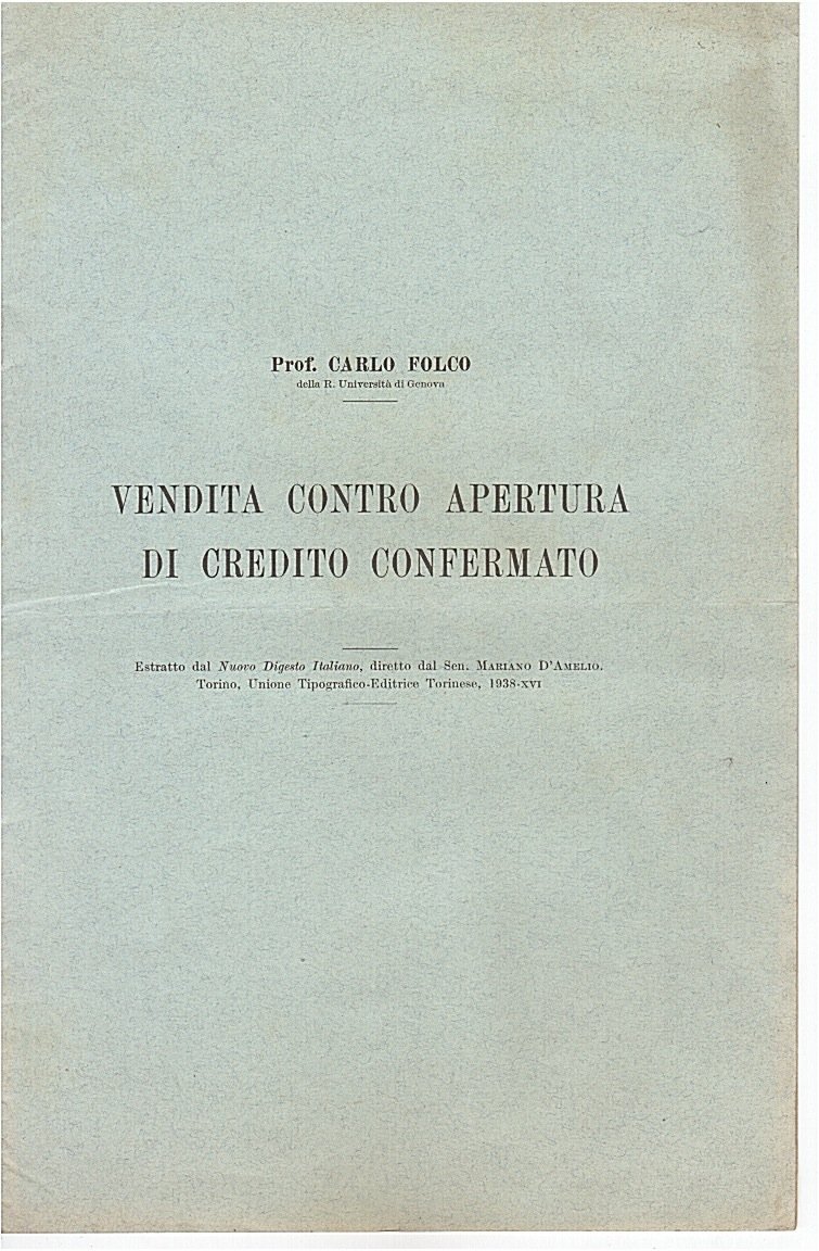 Vendita contro apertura di credito confermato.