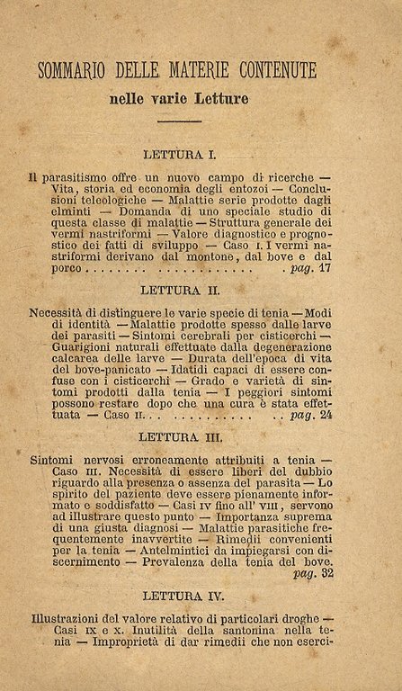Vermi. Serie di Letture sulla Elmintologia pratica, date al Collegio …