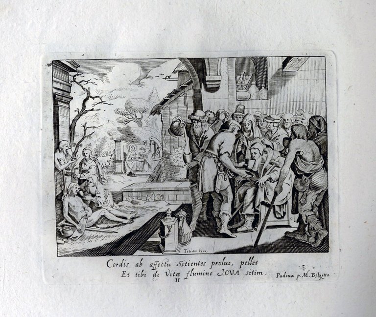 VII Opera Misericordiae piis animis dicat Matthias Bolzetta de Cadorinis.