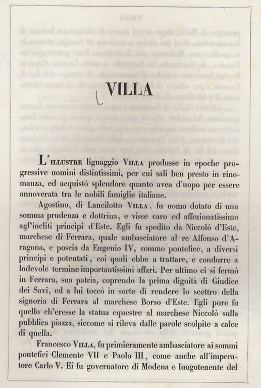 VILLA di Ferrara ed in Piemonte.