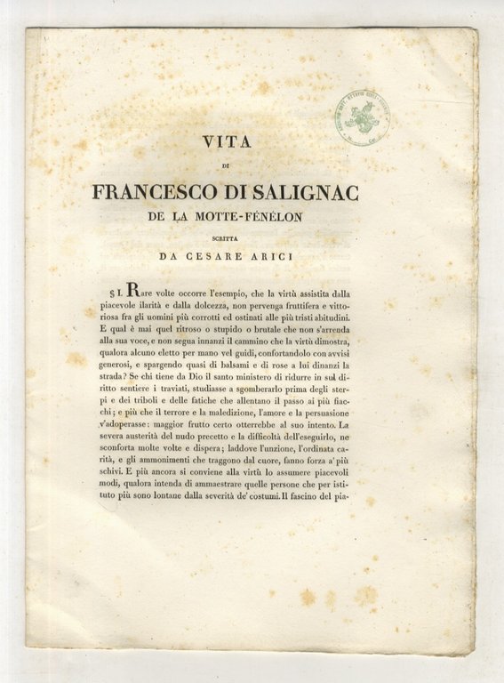 Vita di Francesco di Salignac de La Motte-Fénélon.