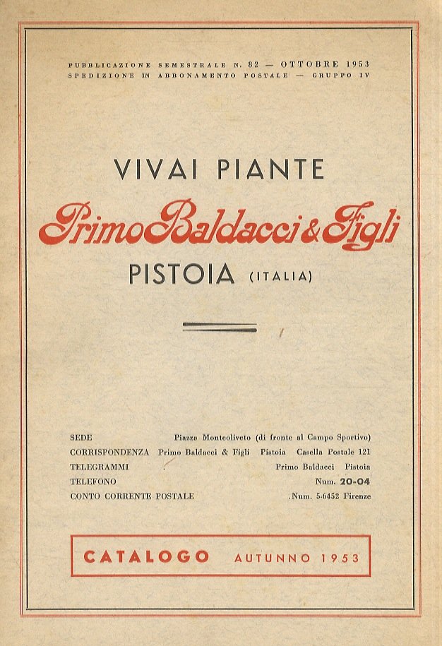 VIVAI Piante Primo Baldacci & Figli. Pistoia (Italia), Listino prezzi. …