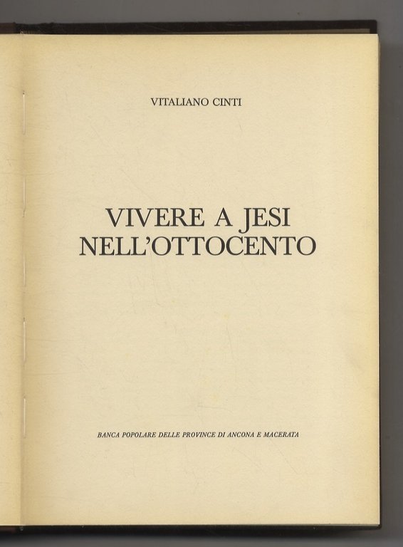 Vivere a Jesi nell'Ottocento.