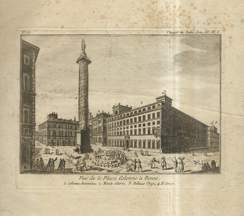 VUE de la Place Colonne à Rome.