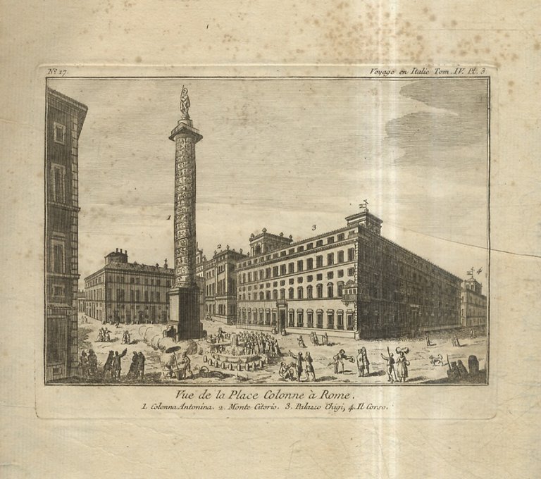 VUE de la Place Colonne à Rome.