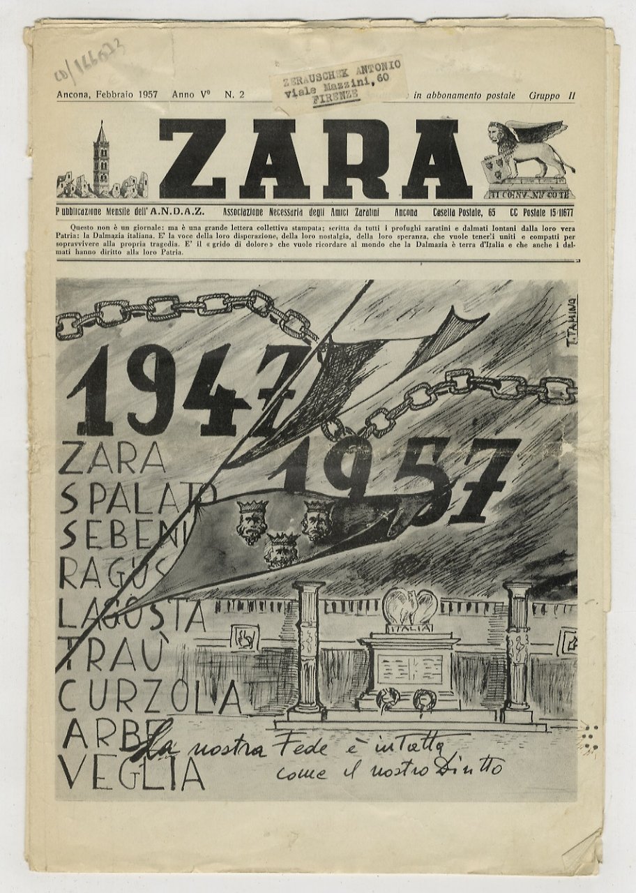 ZARA. Pubblicazione mensile dell'Associazione Necessaria degli Amici Zaratini. Anno V. …