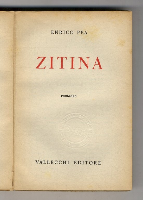 Zitina. Romanzo.