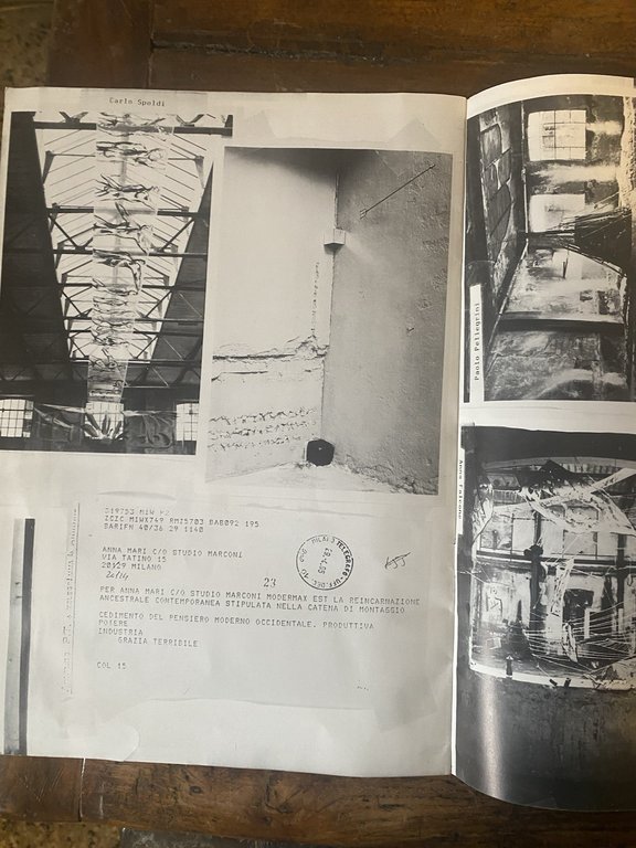 AA.VV. Altare Progetto Aufklarung Milano Studio Marconi 1984