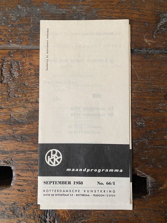 AA.VV. Bollettino N. 66/1 Rotterdamsche in Rotterdam Piero Manzoni 1958