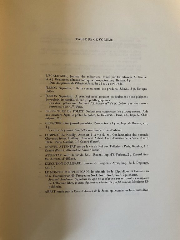 AA.VV. Feuilles populaires et documents divers 1835-1847 Paris EDHIS 1979 | Immagine Gallery 2