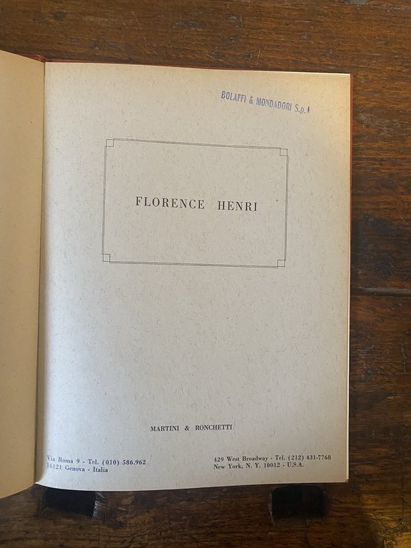 AA.VV. Florence Henry Genova Martini & Ronchetti 1974