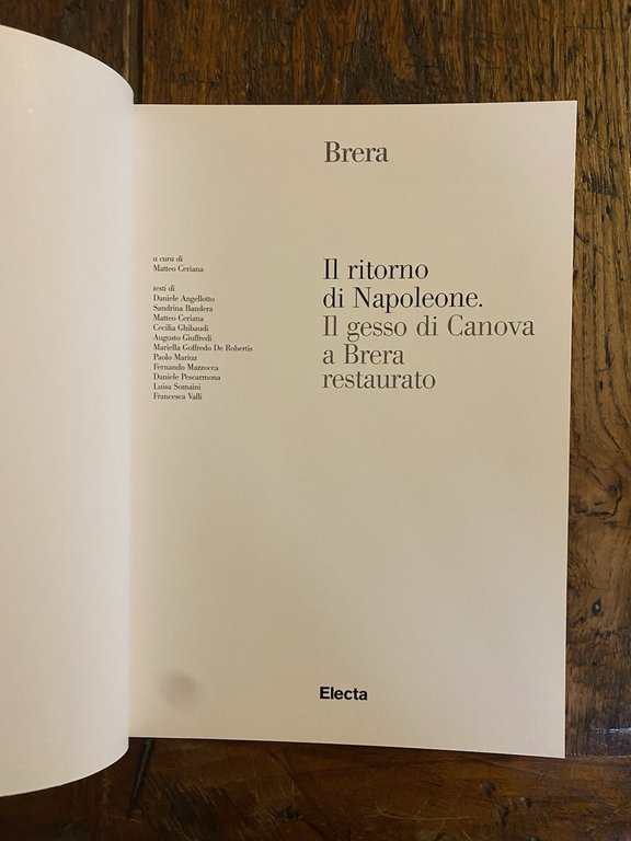 AA.VV. Il ritorno di Napoleone Il gesso di Canova Brera …