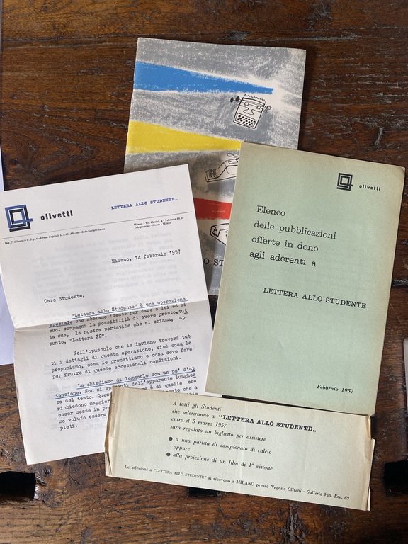 AA.VV. Lettera allo studente Milano Olivetti & C. 1957