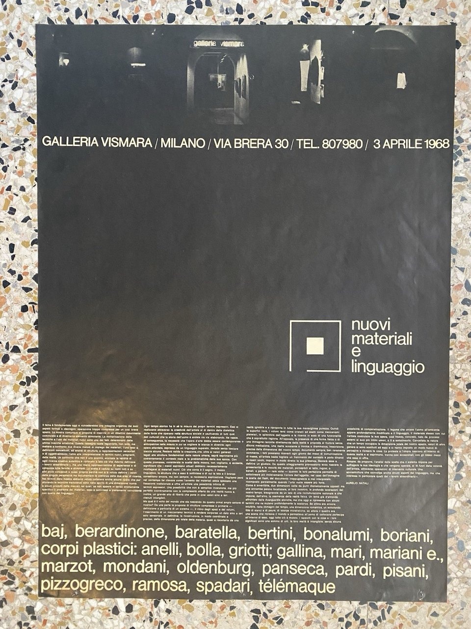 AA.VV. Manifesto / Poster 66 x 47 cm. Milano Galleria …