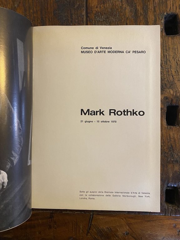 AA.VV. Mark Rothko New York Marlborough Venezia Ca' Pesaro 1970