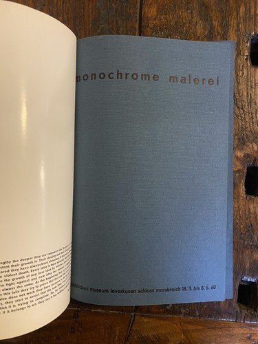 AA.VV. Monochrome Malerei Stadtisches Museum Leverkusen Schloss 1960