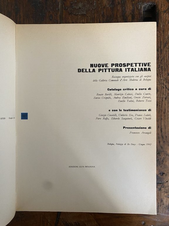 AA.VV. Nuove prospettive della pittura in Italia Bologna Alfa 1962 | Immagine Gallery 2