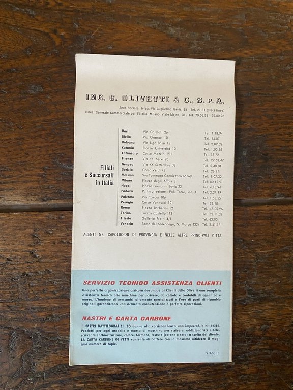 AA.VV. Olivetti Depliant pubblicitario Macchine per scrivere Milano s.d. (1954) | Immagine Gallery 3