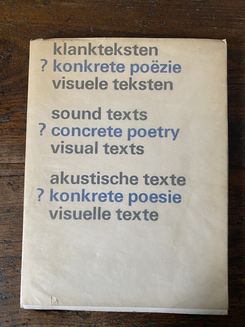 AA.VV. Sound texts Concrete poetry Vusual texts Amsterdam Stedelijk Museum …