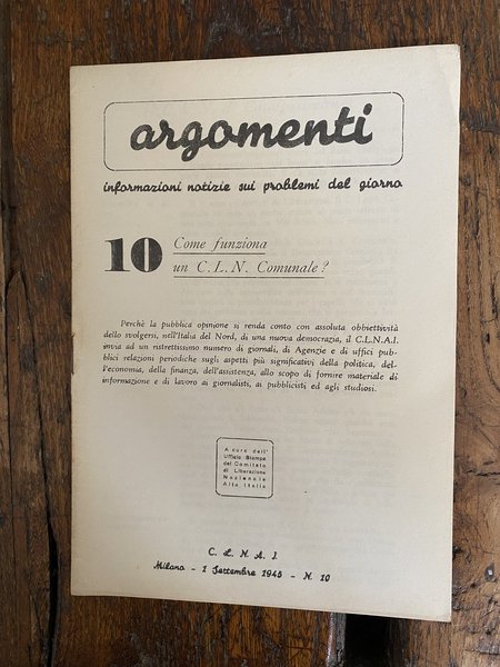 Argomenti Informazioni notizie sui problemi del giorno Numero 10 Milano …