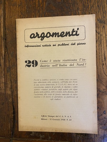 Argomenti Informazioni notizie sui problemi del giorno Numero 22 Milano …