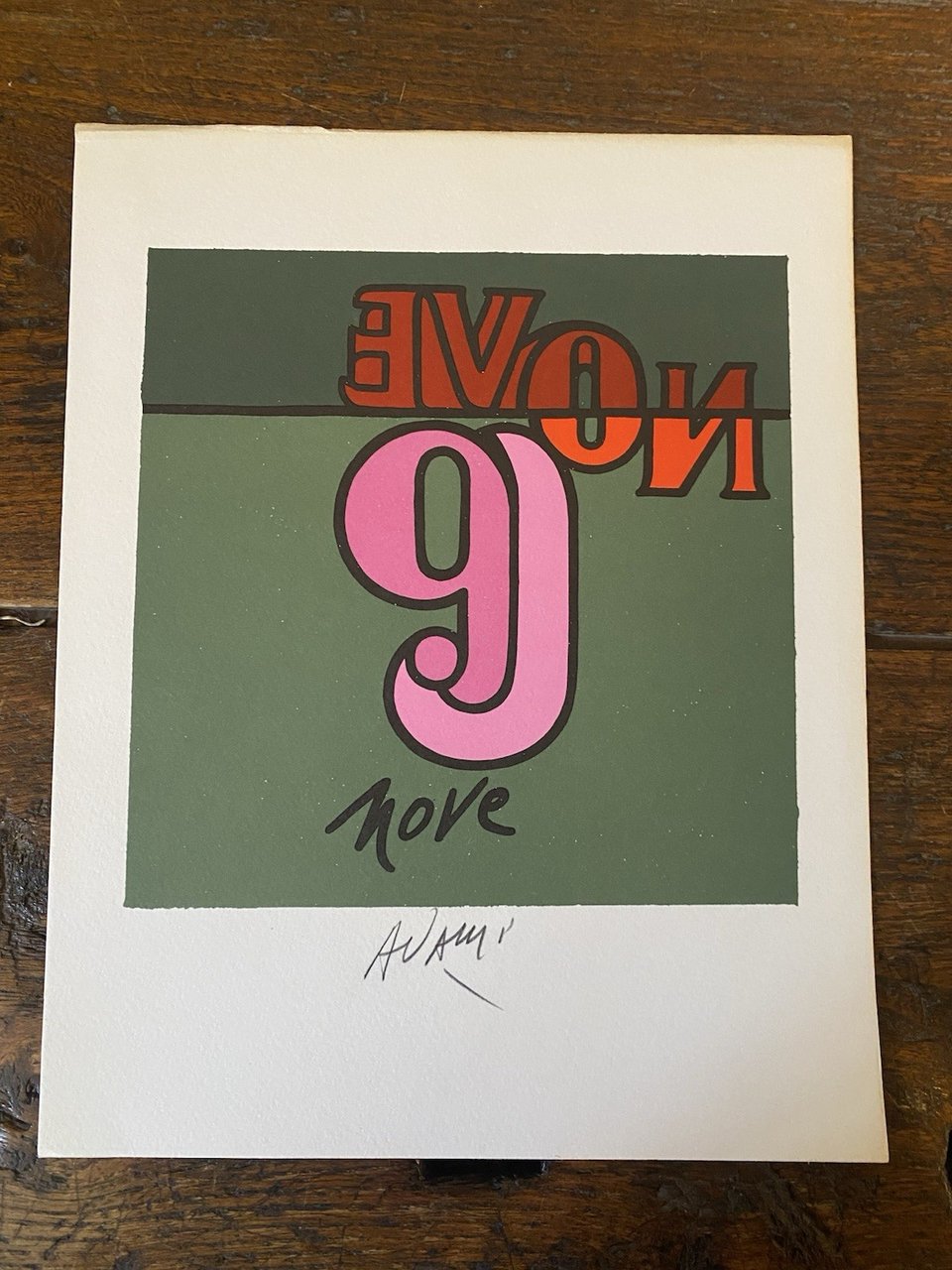 Autografato Adami Valerio Fotolitografia Bolaffi Arte 1971