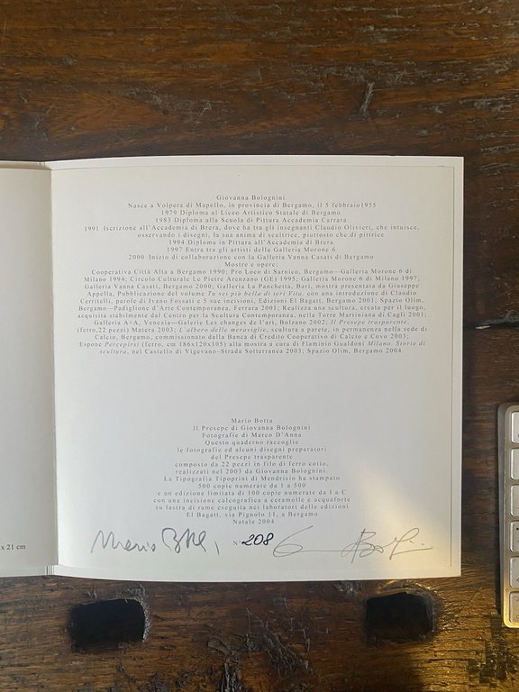 Autografato Botta Mario Il Presepe di Giovanna Bolognini Bergamo El …