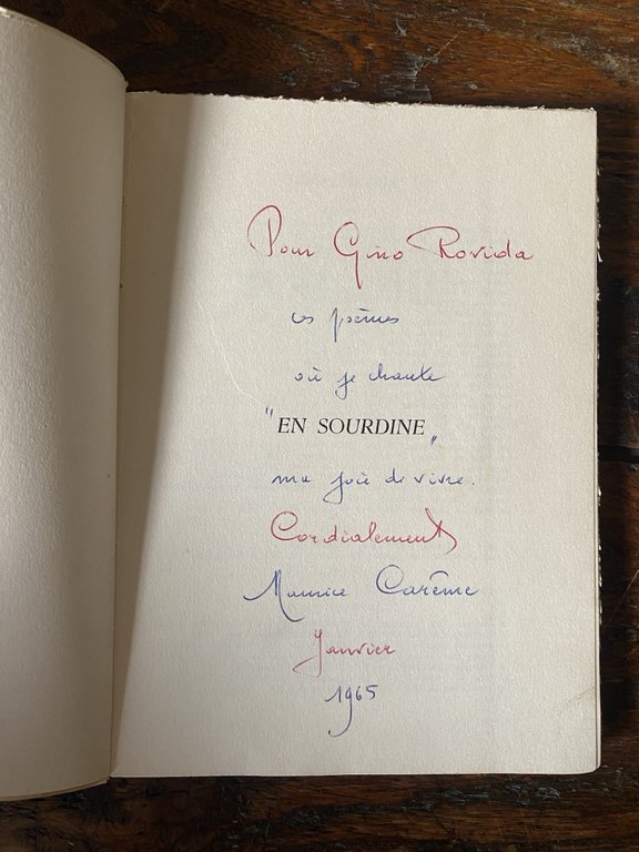 Autografato Careme Maurice En sordine Bruxelles Editions du Verseau 1964 | Immagine Gallery 2
