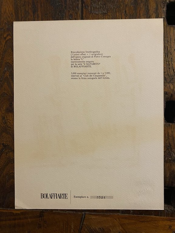 Autografato Consagra Pietro Fotolitografia Bolaffi Arte