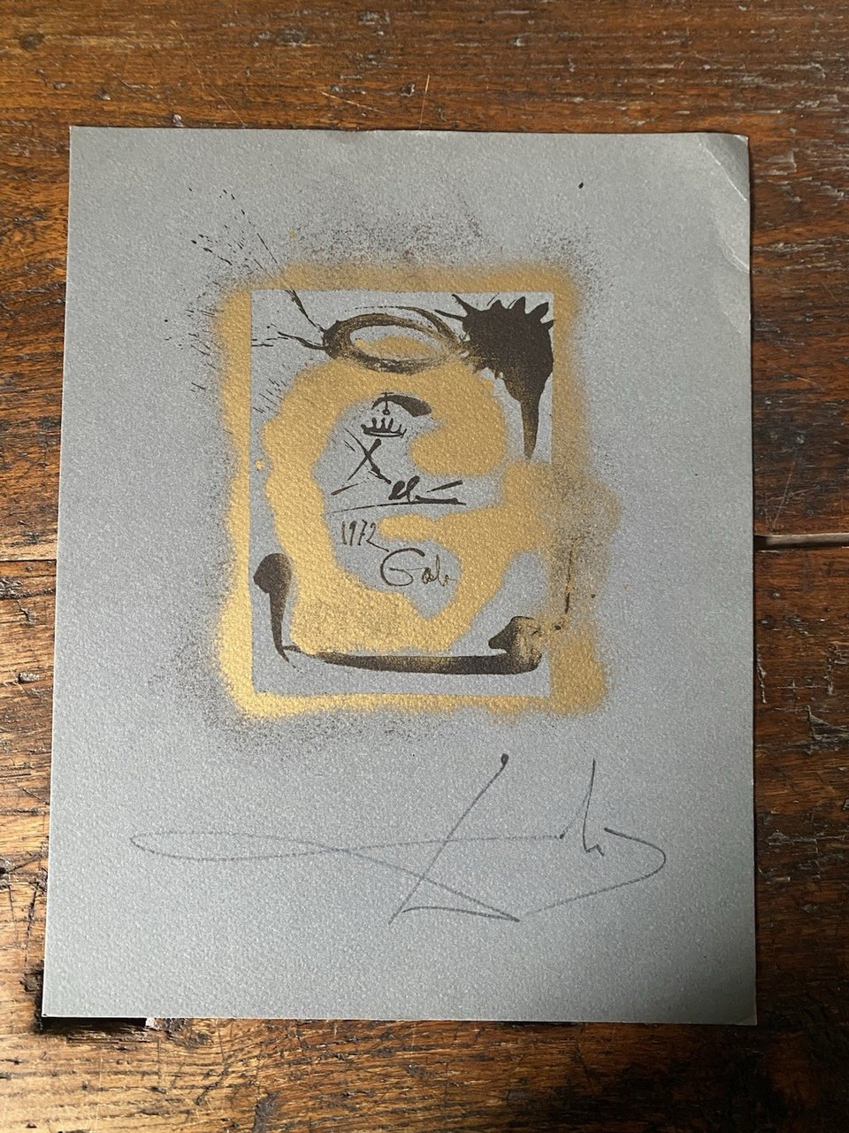 Autografato Dalì Salvador Riproduzione fotolitografica Bolaffi Arte 1972