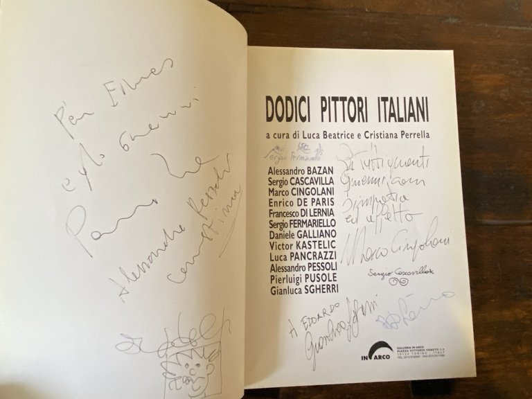 Autografato Dodici Pittori italiani Torino Galleria in Arco 1995