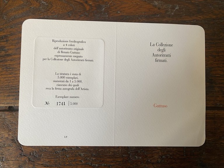 Autografato Guttuso Renato La collezione degli Autoritratti Bolaffi Arte